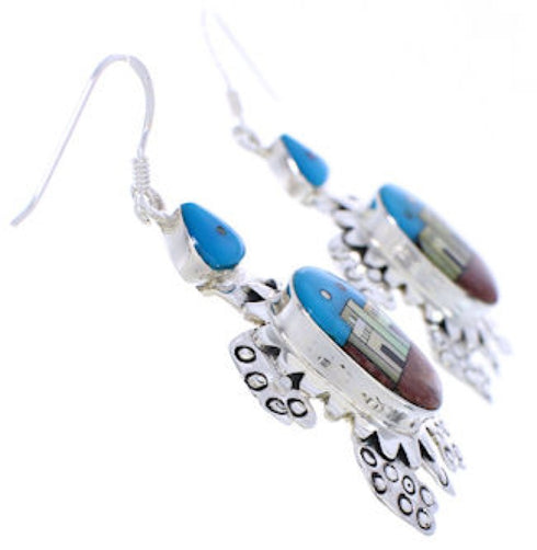 Turtle Native American or Pueblo Design Multicolor Earrings MW75811